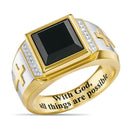 5 PCS 18K Gold Cross Ring Thorns Crown Diamond Ring For Men, Size: 8