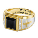5 PCS 18K Gold Cross Ring Thorns Crown Diamond Ring For Men, Size: 8