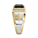 5 PCS 18K Gold Cross Ring Thorns Crown Diamond Ring For Men, Size: 9
