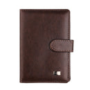 3 PCS Covc1002 Bank Card Passport Card Holder With Buckle Clip PU Document Protection Card Holder(Brown)