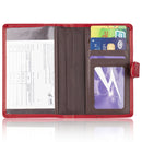 3 PCS Covc1002 Bank Card Passport Card Holder With Buckle Clip PU Document Protection Card Holder(Red)