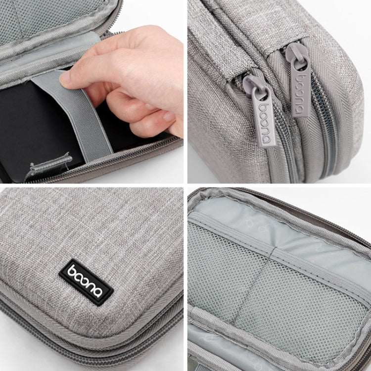 Baona BN-F027 Double-Layer Mobile Hard Disk Storage Bag EVA Hard Shell Hard Disk Protective Cover(Gray)