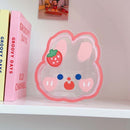 3 PCS Y35 Cartoon Student Desktop Pen Holder Multifunctional Office Stationery Cosmetics Transparent Storage Tube(Strawberry Bunny)