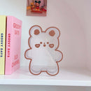 3 PCS Y35 Cartoon Student Desktop Pen Holder Multifunctional Office Stationery Cosmetics Transparent Storage Tube(Joyful Bear)