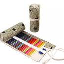 72 Holes Handmade Canvas Pen Curtain Large-Capacity Pencil Case For Boys And Girls Color Pencil Sketch Stationery Box(Xiang Yun)