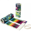 72 Holes Handmade Canvas Pen Curtain Large-Capacity Pencil Case For Boys And Girls Color Pencil Sketch Stationery Box(Ink Painting)