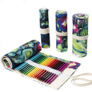 72 Holes Handmade Canvas Pen Curtain Large-Capacity Pencil Case For Boys And Girls Color Pencil Sketch Stationery Box(Ink Painting)