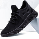 XKDF Flying Weaving Comfortable Male Sports Shoes Spring Soft Sole Men Running Shoes, Size: 39(Black)