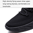 XKDF Flying Weaving Comfortable Male Sports Shoes Spring Soft Sole Men Running Shoes, Size: 44(Black)
