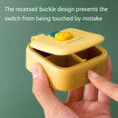 Portable Large-capacity Sealed Pill Box Cartoon Cute Week Pill Box(Lemon)