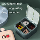 Portable Large-capacity Sealed Pill Box Cartoon Cute Week Pill Box(Yellow lemon)