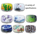 2 PCS Y10336 Two-Compartment Metal Portable Pill Box(Blue Tree)