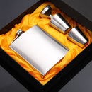Portable Stainless Steel Hip Flask Set With Wine Glass Funnel(7OZ Yellow Grunge)