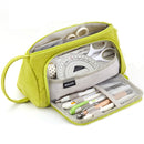 Angoo Student Large-Capacity Stationery Bag Portable Gift Cosmetic Bag(Grass Green Corduroy)