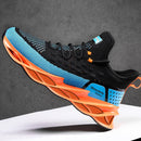 XM-28 Men Sports Casual Shoes Flying Woven Breathable Shoes, Size: 39(Black Orange)