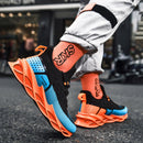 XM-28 Men Sports Casual Shoes Flying Woven Breathable Shoes, Size: 39(Black Orange)