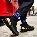 XM-28 Men Sports Casual Shoes Flying Woven Breathable Shoes, Size: 39(Black Gold)