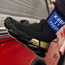 XM-28 Men Sports Casual Shoes Flying Woven Breathable Shoes, Size: 39(Black Gold)