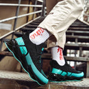 XM-28 Men Sports Casual Shoes Flying Woven Breathable Shoes, Size: 39(Black Blue)