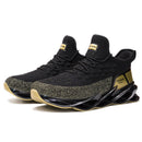 XM-28 Men Sports Casual Shoes Flying Woven Breathable Shoes, Size: 39(Black Gold)