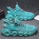 Air Fire Wheel Sole Men Shoes Flying Weave Breathable Casual Running Shoes, Size: 39(Green)