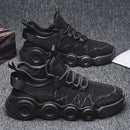 Air Fire Wheel Sole Men Shoes Flying Weave Breathable Casual Running Shoes, Size: 39(Black)