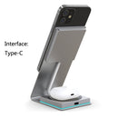 Y21 2 in 1 Mobile Phone Magnetic Wireless Charger 15W Fast Charging Bracket For IPhone & IPad(Silver)