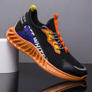 KL-1 Men Casual Sports Shoes Flying Weave Breathable Running Shoes, Size: 44(Black Oranges)
