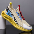 KL-1 Men Casual Sports Shoes Flying Weave Breathable Running Shoes, Size: 44(Beige)