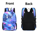 Starry Sky Luminous Backpack Oxford Cloth Printed Backpack With Pen Case And Anti-Theft Lock, Specification:, Colour:Star Blue Music Kid (USB)