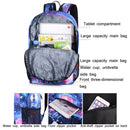 Starry Sky Luminous Backpack Oxford Cloth Printed Backpack With Pen Case And Anti-Theft Lock, Specification:, Colour:Star Blue Music Kid (USB)