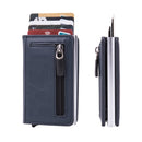 Automatic Cartridge Male Ladies Stainless Steel Credit Card Package RFID Business Card Box(Blue)