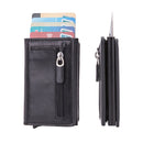 Automatic Cartridge Male Ladies Stainless Steel Credit Card Package RFID Business Card Box(Black)