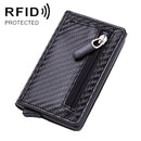 Automatic Cartridge Male Ladies Stainless Steel Credit Card Package RFID Business Card Box(Carbon Fiber Black)