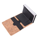 Automatic Cartridge Male Ladies Stainless Steel Credit Card Package RFID Business Card Box(Wood Grain Apricot)
