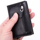 Automatic Cartridge Male Ladies Stainless Steel Credit Card Package RFID Business Card Box(Blue)