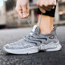 Male Sports Shoes Breathable Flying Weave Mesh Casual Shoes, Size: 45(ZM-56 Gray)