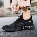 Male Sports Shoes Breathable Flying Weave Mesh Casual Shoes, Size: 45(ZM-56 Black)