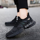 Male Sports Shoes Breathable Flying Weave Mesh Casual Shoes, Size: 45(ZM-56 Black)