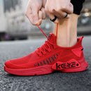 Male Sports Shoes Breathable Flying Weave Mesh Casual Shoes, Size: 45(ZM-67 Red)