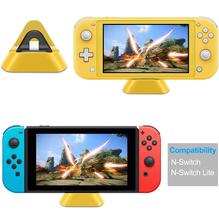 2 PCS DOBE TNS-19062 Host Charging Bottom Portable Triangle Game Console Charger For Switch / Lite(Yellow)