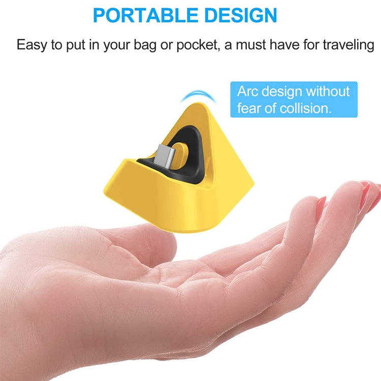 2 PCS DOBE TNS-19062 Host Charging Bottom Portable Triangle Game Console Charger For Switch / Lite(Yellow)