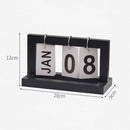 Wooden Flipping Calendar Simple Home Desktop Small Ornaments Study Desk Calendar(Black)