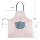 2 PCS Home Kitchen Waterproof And Oil-Proof Apron Cute Cooking Work Apron, Colour: Foodie Water Blue (Ordinary)