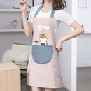 2 PCS Home Kitchen Waterproof And Oil-Proof Apron Cute Cooking Work Apron, Colour: Foodie Water Blue (Ordinary)