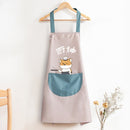 2 PCS Home Kitchen Waterproof And Oil-Proof Apron Cute Cooking Work Apron, Colour: Chef Light Pink (Ordinary)