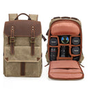 K-011 Outdoor Shoulder Digital Camera Bag Batik Canvas Waterproof Large-Capacity Photography Backpack(Gray)