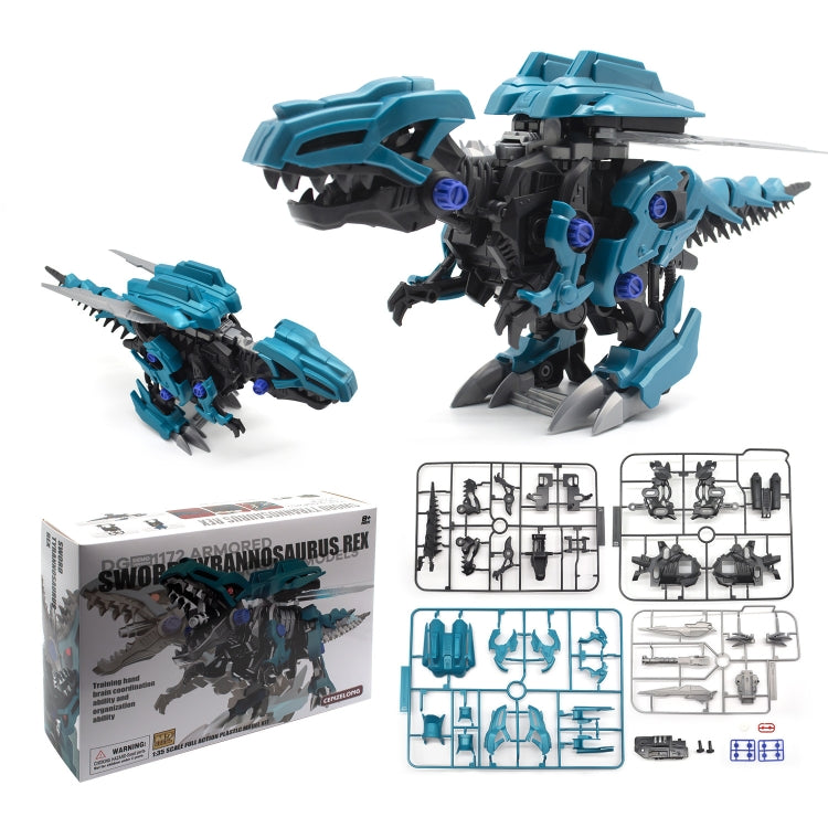 MoFun 5701 Children Mechanical Electric Walking Tyrannosaurus Simulation Animal Puzzle Assembled Toy(Blue)