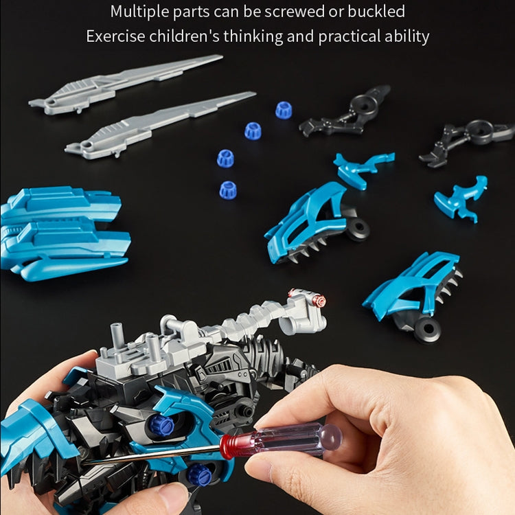 MoFun 5701 Children Mechanical Electric Walking Tyrannosaurus Simulation Animal Puzzle Assembled Toy(Blue)