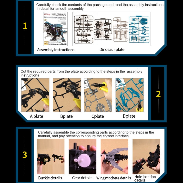 MoFun 5701 Children Mechanical Electric Walking Tyrannosaurus Simulation Animal Puzzle Assembled Toy(Blue)